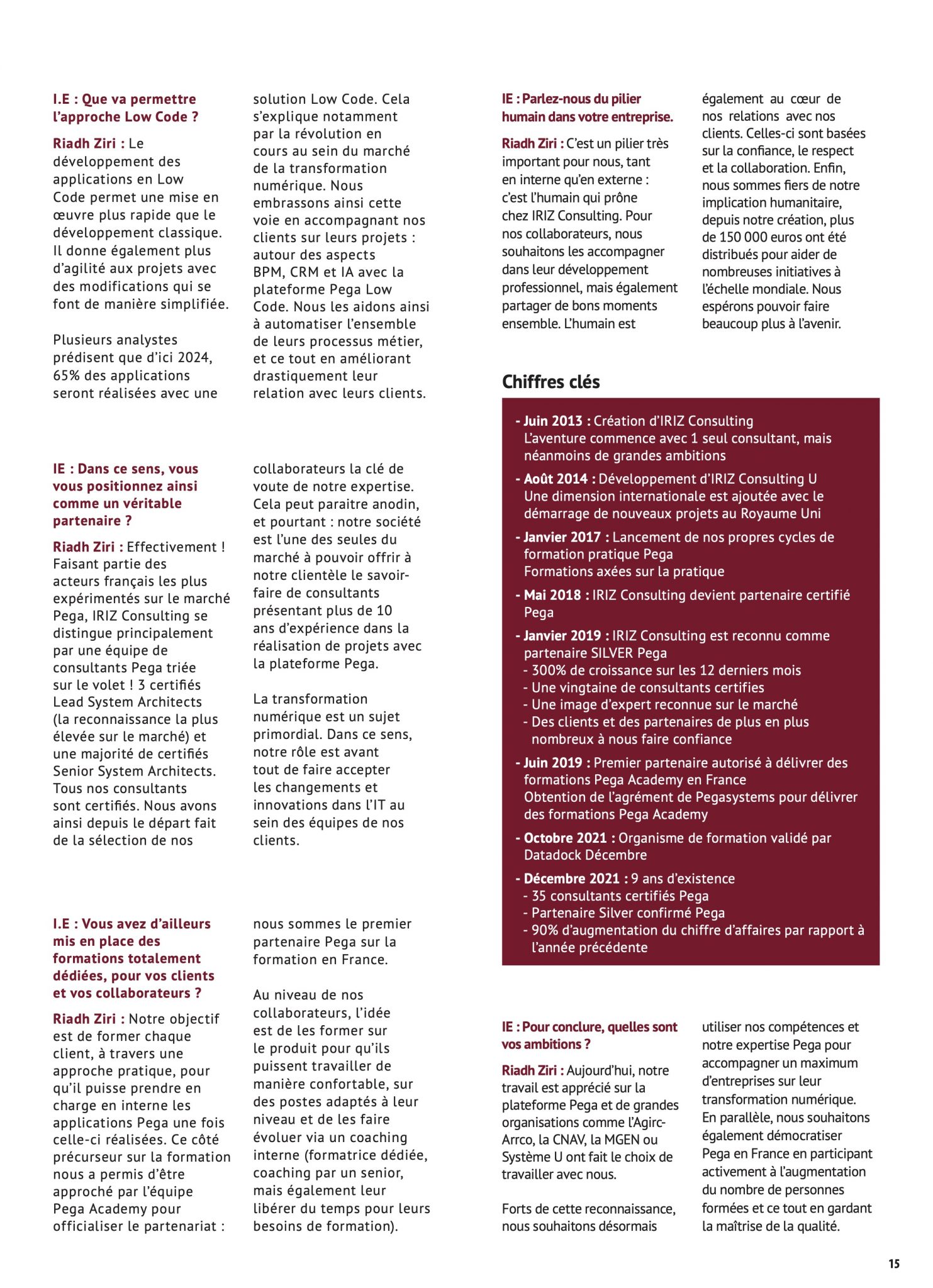 Article presse IRIZ Consulting Pega — page 1